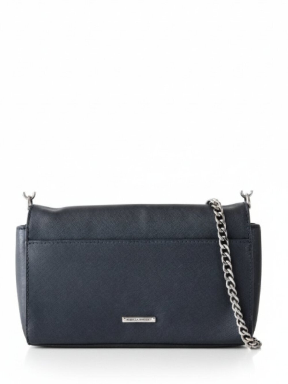 Rebecca Minkoff Avery Black Saffiano Leather Chain Crossbody Bag 9x6